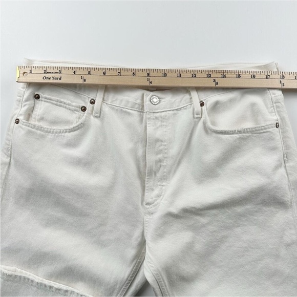 New Agolde Parker Straight Jeans White Milkshake Plus Size 32 Button Fly - Picture 10 of 12